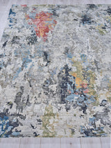 Exquisite Rugs Floor Art Hand-knotted Bamboo Silk 5499 Silver/Gray/Coffee 6' x 4' Area Rug