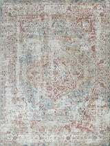 Exquisite Rugs The Met X Exquisite Rugs Antique Loom 5572 Rust/Light Blue 2' x 3' Area Rug