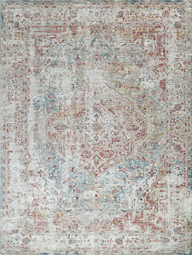 Exquisite Rugs The Met X Exquisite Rugs Antique Loom 5572 Rust/Light Blue 2' x 3' Area Rug
