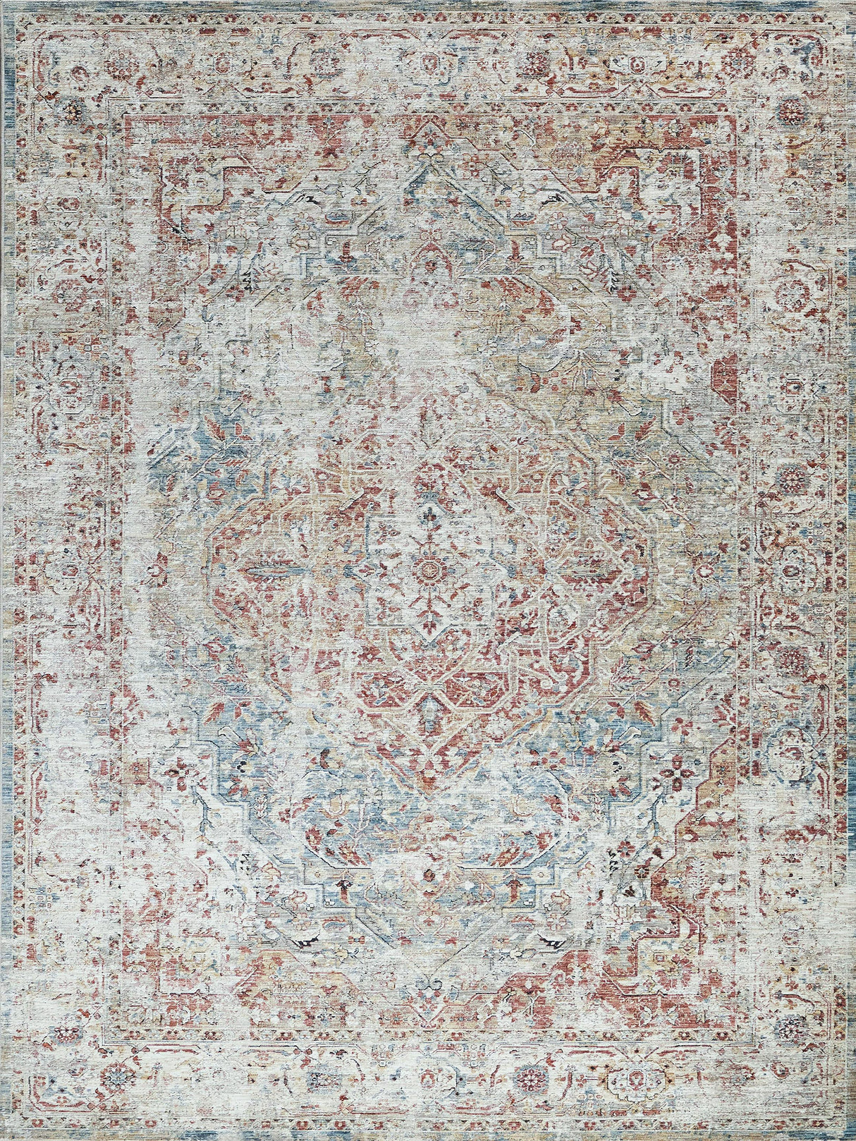 Exquisite Rugs The Met X Exquisite Rugs Antique Loom 5572 Rust/Light Blue 6' x 9' Area Rug