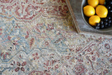 Exquisite Rugs Antique Loom 5572 Rust/Light Blue Polyester powerloom 9' x 6' Area Rug
