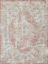 Exquisite Rugs Antique Loom 5575 Beige/Rust Polyester powerloom 3' x 2' Area Rug
