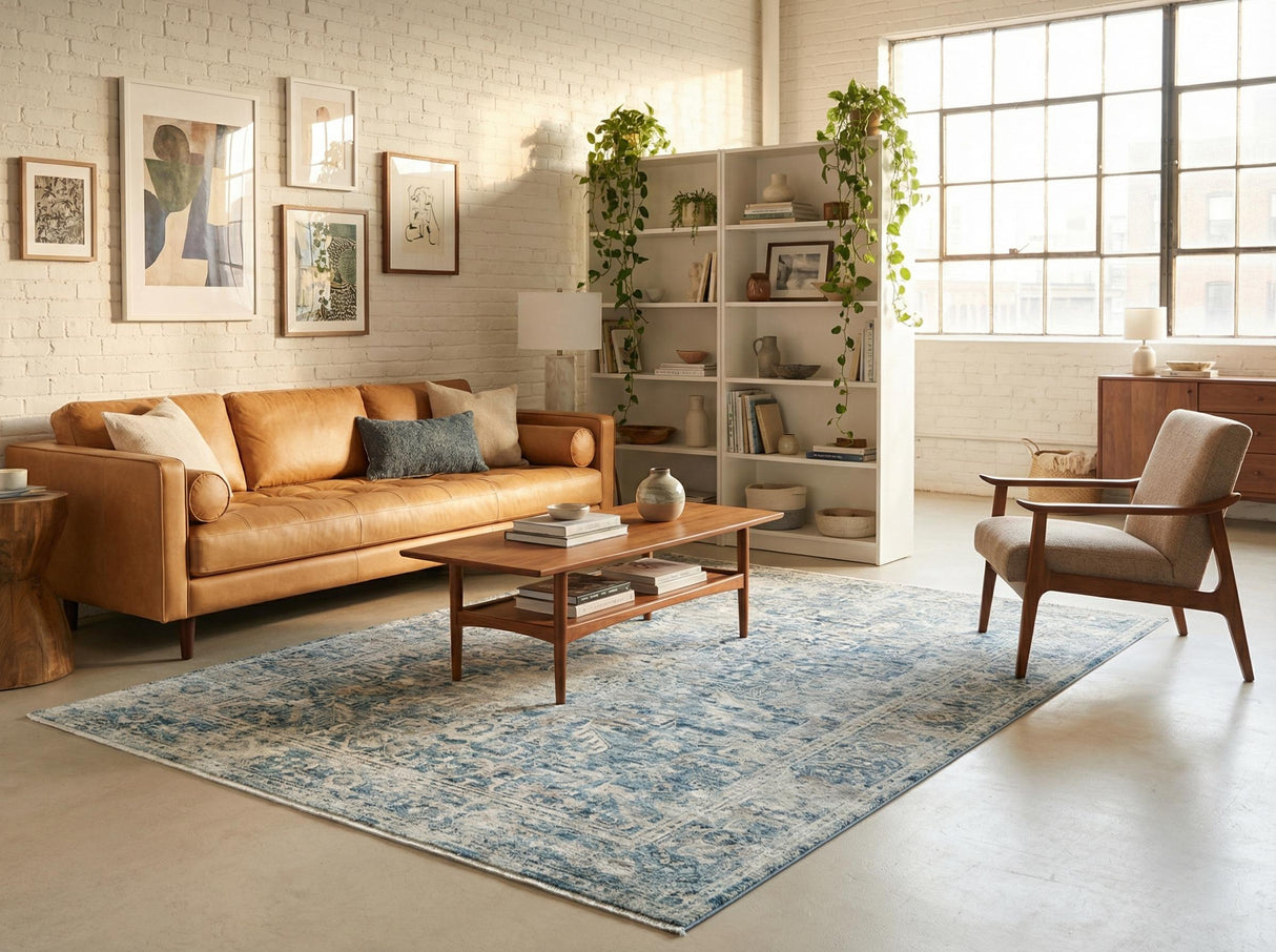 Exquisite Rugs Antique Loom 5589 Blue Polyester powerloom 3' x 2' Area Rug