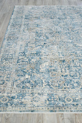 Exquisite Rugs Antique Loom 5589 Blue Polyester powerloom 3' x 2' Area Rug