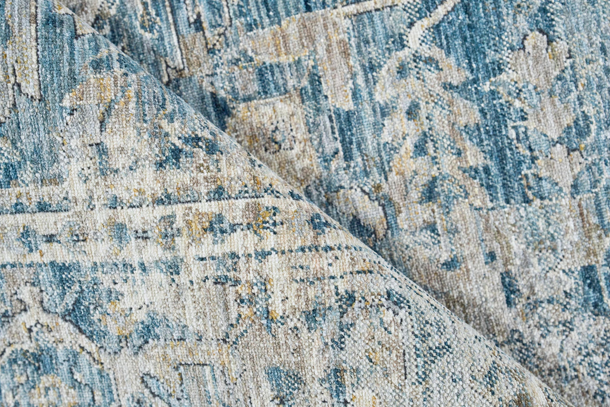 Exquisite Rugs Antique Loom 5589 Blue Polyester powerloom 3' x 2' Area Rug