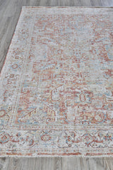 Exquisite Rugs Antique Loom 5593 Rust/Beige Polyester powerloom 3' x 2' Area Rug