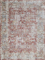 Exquisite Rugs Antique Loom 5594 Rust/Blue Polyester powerloom 3' x 2' Area Rug
