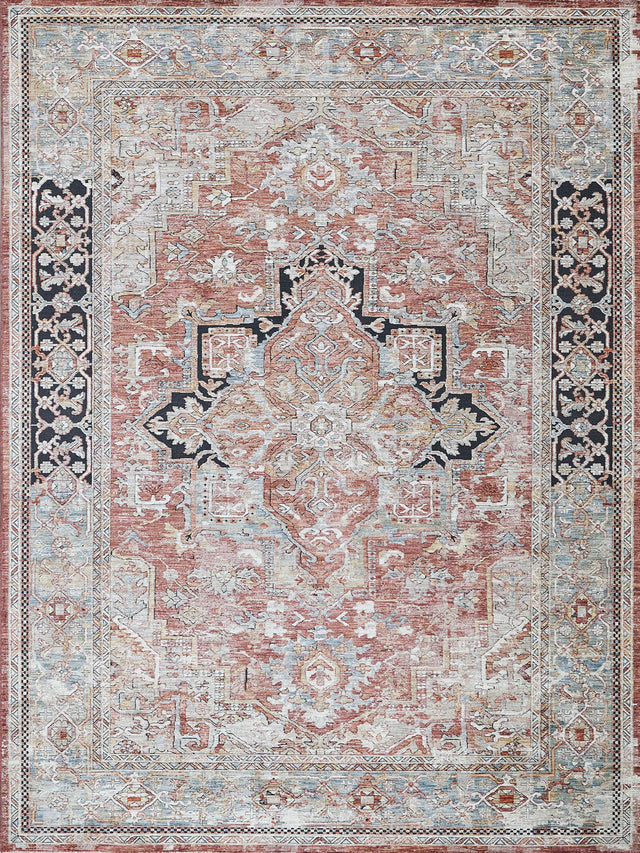 Exquisite Rugs The Met X Exquisite Rugs Antique Loom 5596 Rust/Black 2' x 3' Area Rug