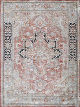 Exquisite Rugs Antique Loom 5596 Rust/Black Polyester powerloom 3' x 2' Area Rug