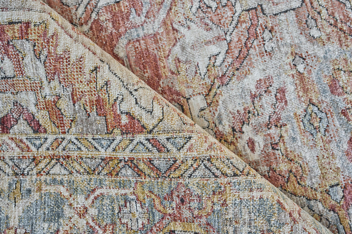 Exquisite Rugs Antique Loom 5596 Rust/Black Polyester powerloom 3' x 2' Area Rug