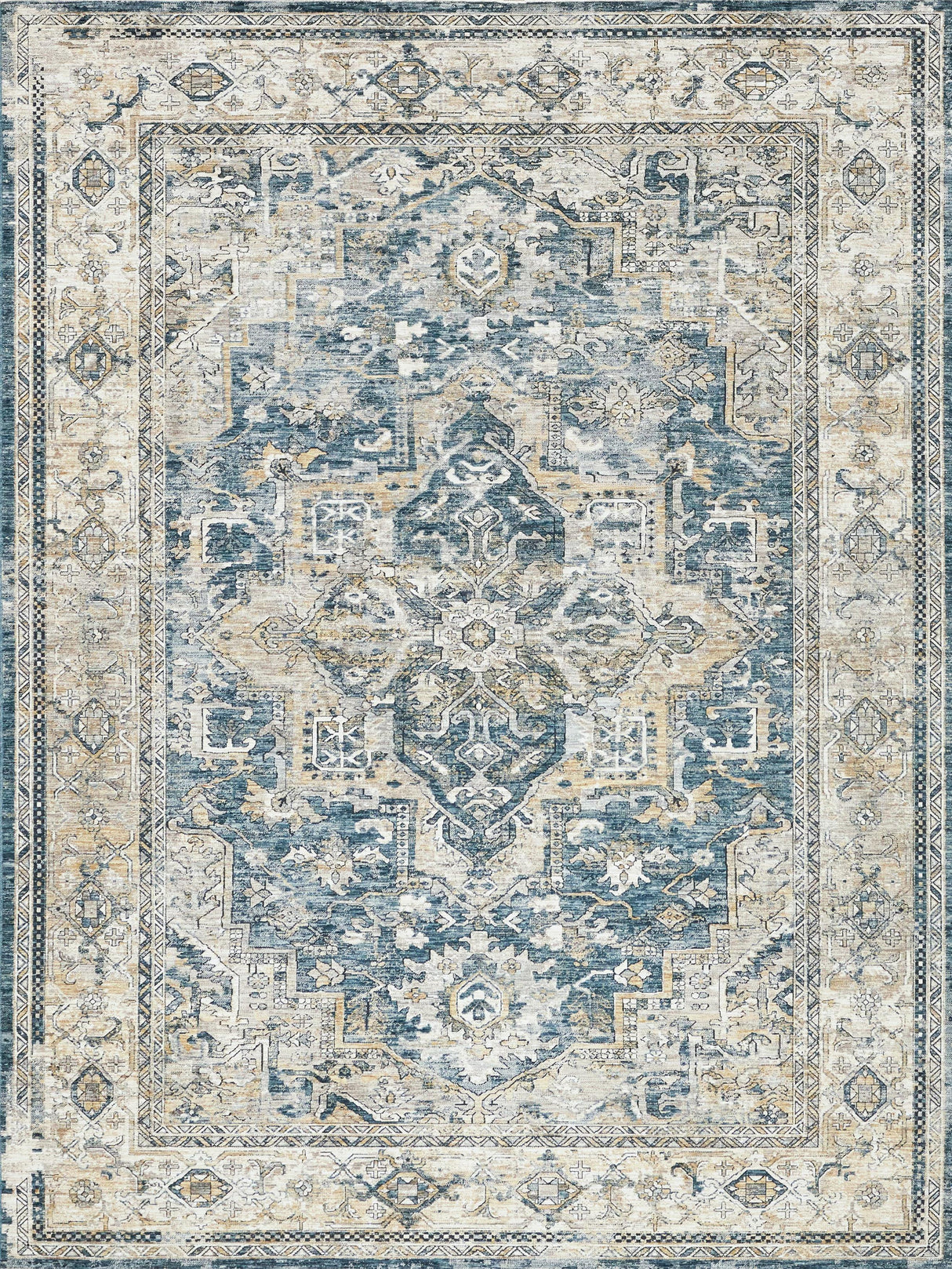 Exquisite Rugs The Met X Exquisite Rugs Antique Loom 5598 Blue/Beige 2' x 3' Area Rug