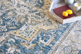 Exquisite Rugs Antique Loom 5598 Blue/Beige Polyester powerloom 3' x 2' Area Rug