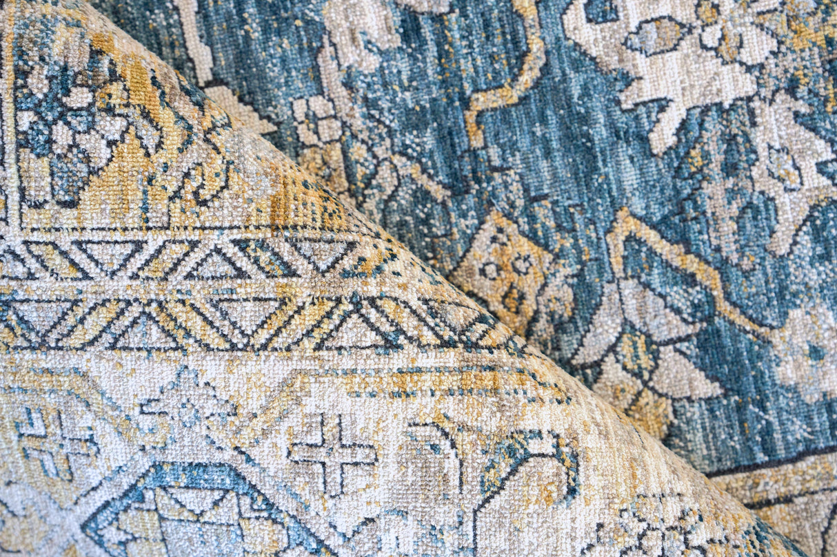 Exquisite Rugs The Met X Exquisite Rugs Antique Loom 5598 Blue/Beige 6' x 9' Area Rug