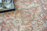 Exquisite Rugs Antique Loom 5600 Rust/Beige Polyester powerloom 3' x 2' Area Rug