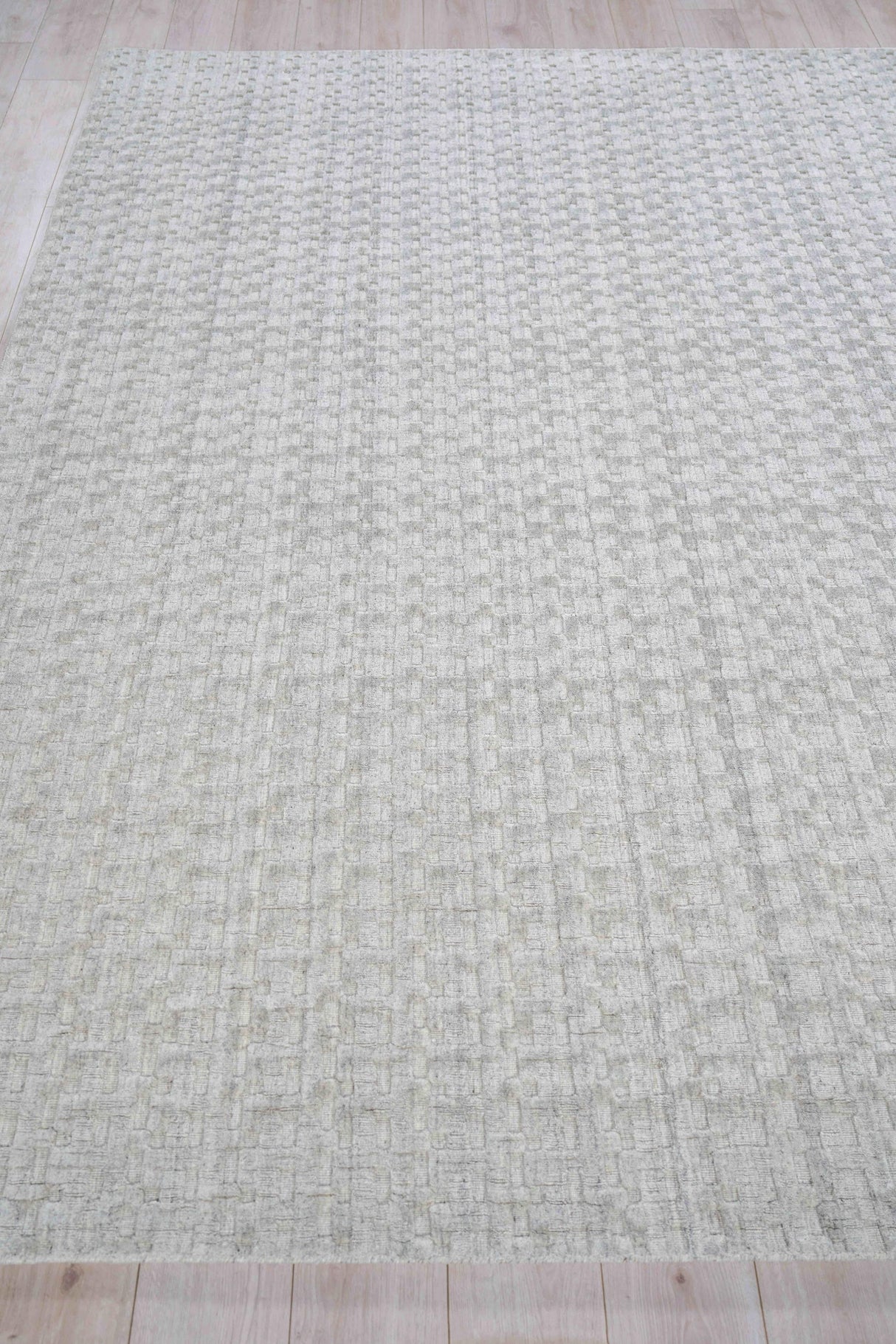 Exquisite Rugs Monroe Silk Handloomed Bamboo Silk and New Zealand Wool 5625 Light Silver 4' x 6' Area Rug