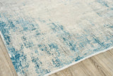 Exquisite Rugs Mercuri Power-loomed Acrylic/Viscose 5664 Silver/Blue 7' x 10' Area Rug