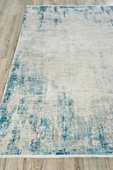 Exquisite Rugs Mercuri Power-loomed Acrylic/Viscose 5664 Silver/Blue 7' x 10' Area Rug