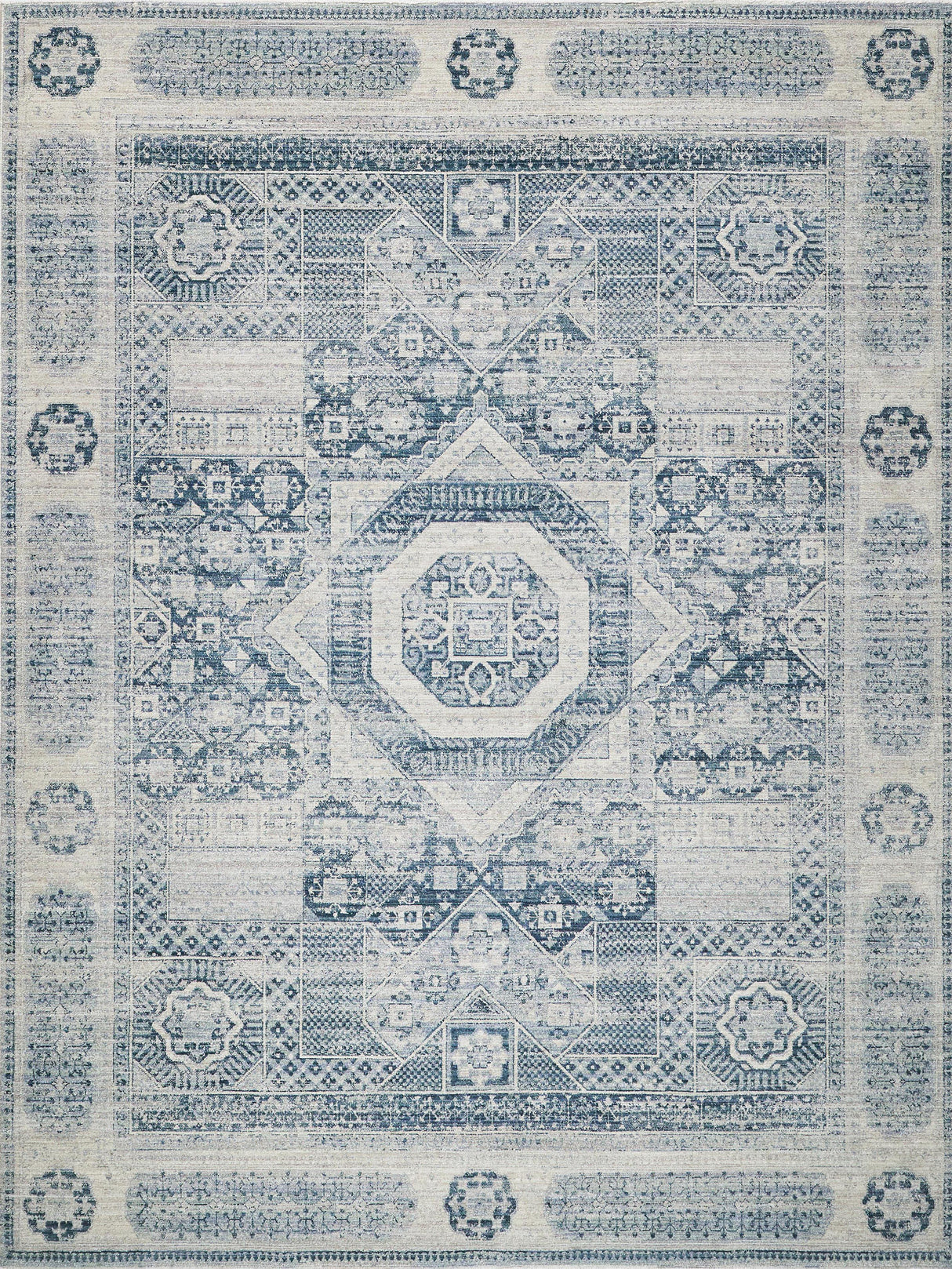 Exquisite Rugs Vintage Looms 5670 Light Blue/Blue Polyester powerloom 18' x 14' Area Rug
