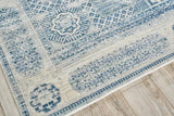 Exquisite Rugs Vintage Looms 5670 Light Blue/Blue Polyester powerloom 3' x 2' Area Rug