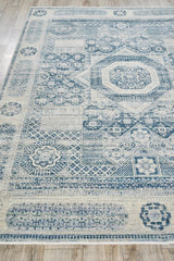 Exquisite Rugs Vintage Looms 5670 Light Blue/Blue Polyester powerloom 3' x 2' Area Rug