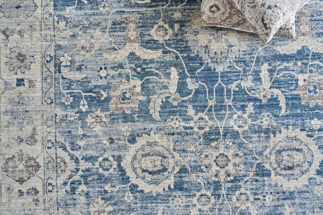 Exquisite Rugs The Met X Exquisite Rugs Vintage Looms 5672 Blue/Beige 4' x 12' Area Rug