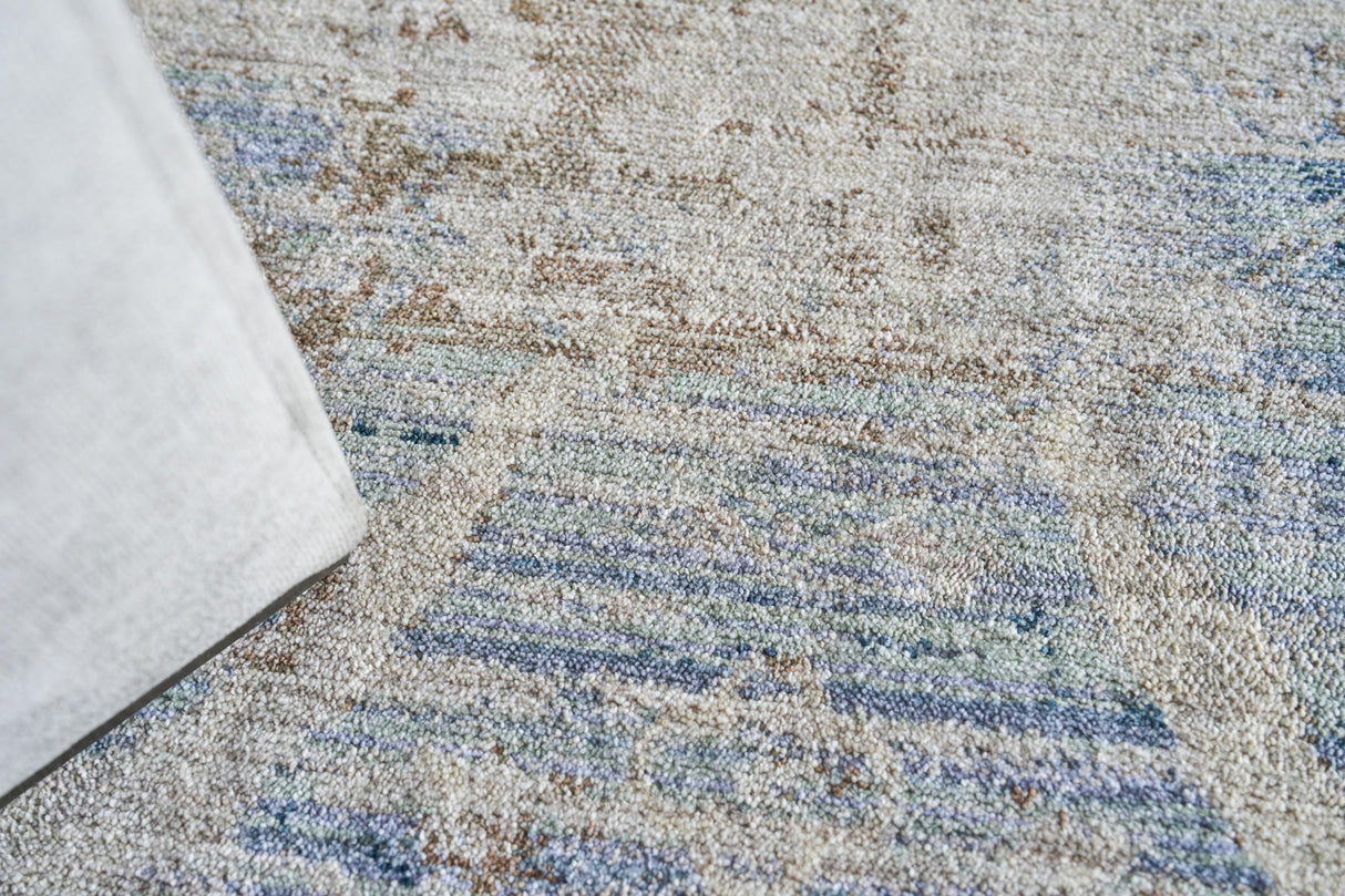 Exquisite Rugs Vintage Looms 5673 Light Blue/Beige Polyester powerloom 3' x 2' Area Rug