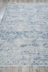Exquisite Rugs Vintage Looms 5674 Light Blue/Blue Polyester powerloom 3' x 2' Area Rug