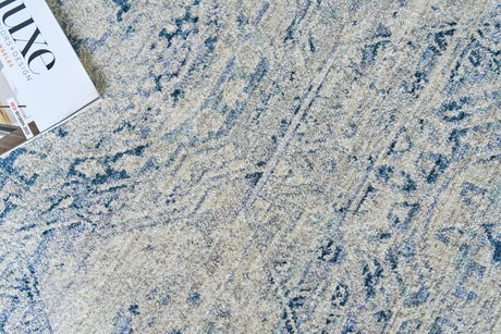 Exquisite Rugs The Met X Exquisite Rugs Vintage Looms 5674 Light Blue/Blue 4' x 12' Area Rug