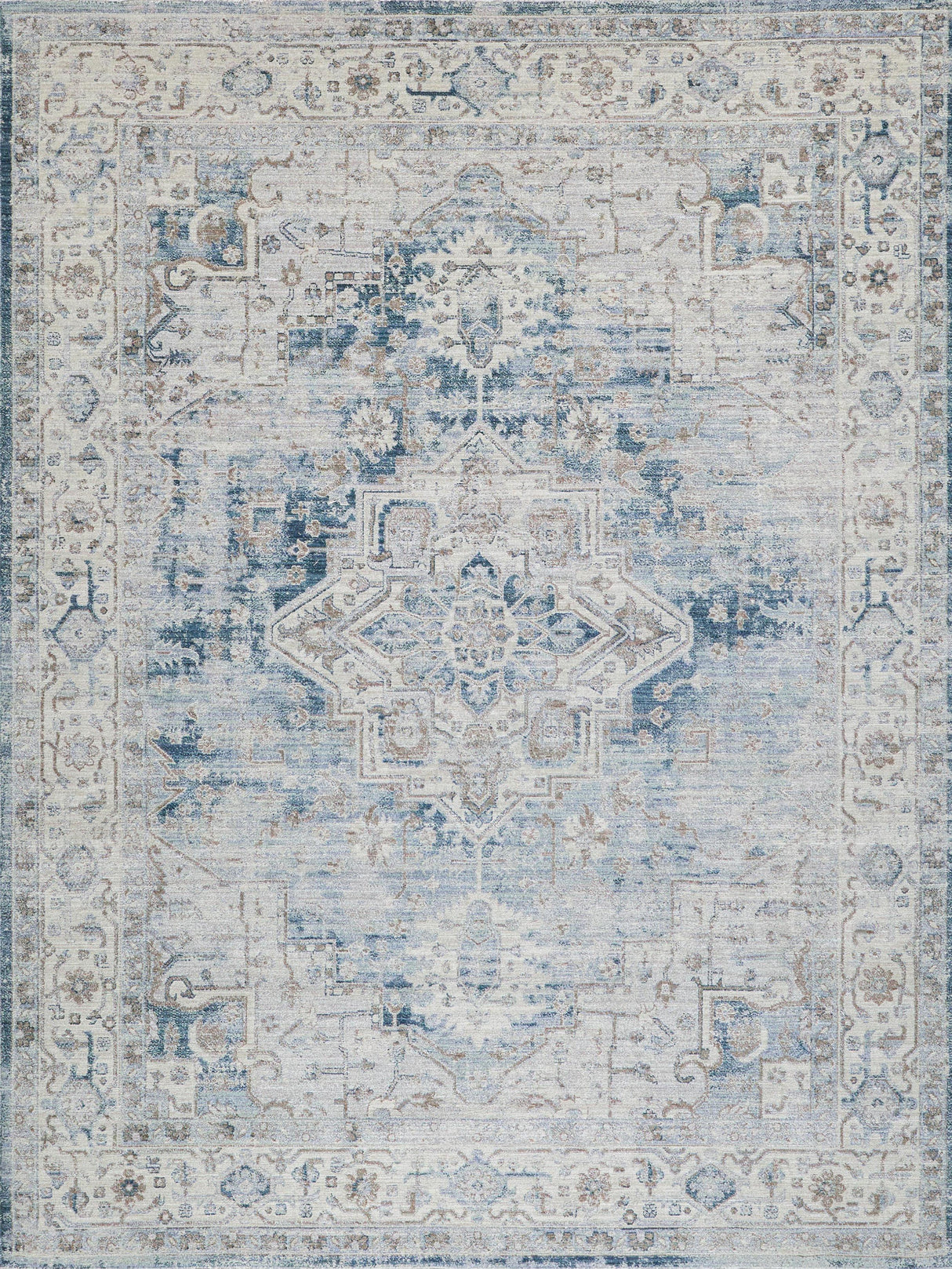 Exquisite Rugs The Met X Exquisite Rugs Vintage Looms 5677 Blue/Beige 2' x 3' Area Rug