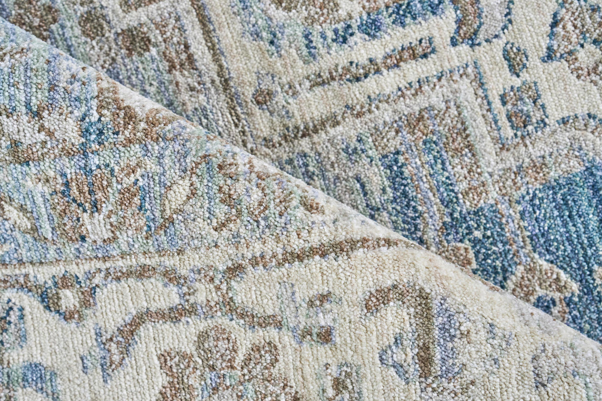 Exquisite Rugs The Met X Exquisite Rugs Vintage Looms 5677 Blue/Beige 4' x 12' Area Rug
