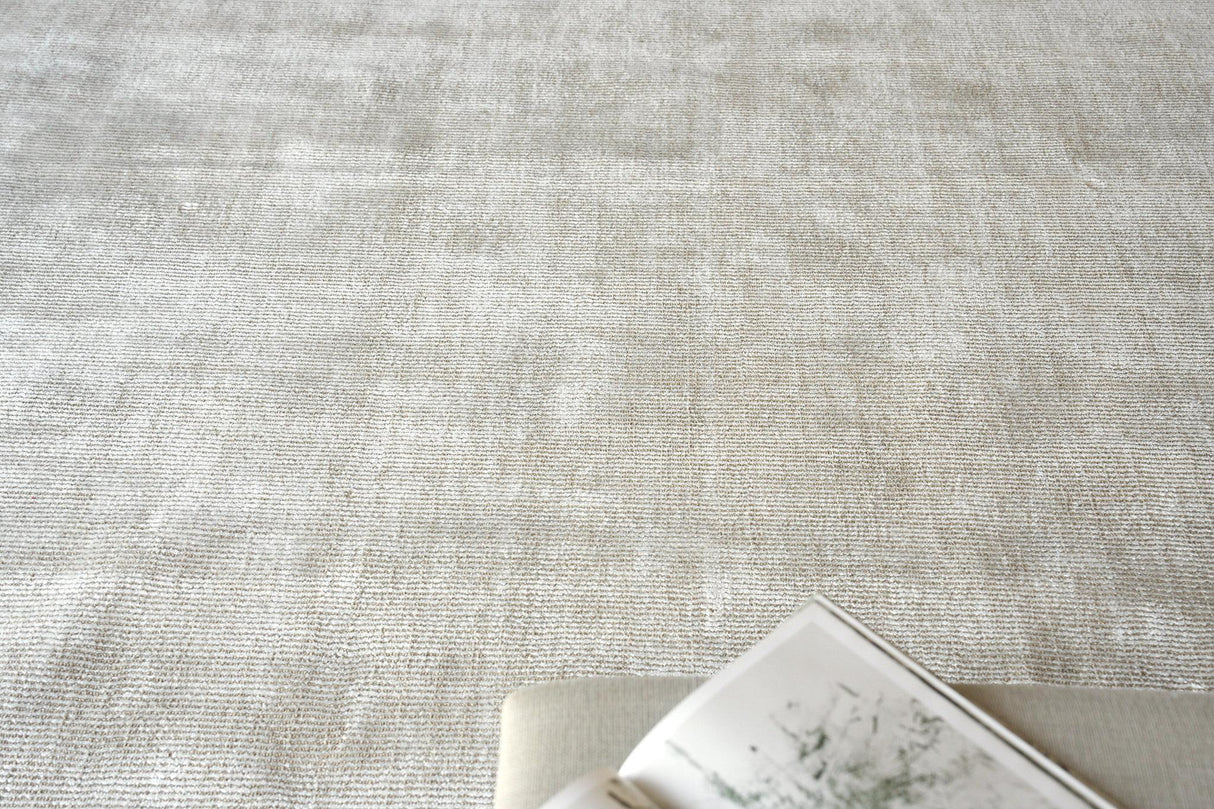 Exquisite Rugs Serena Hand Loomed Nylon/Bamboo Silk in 5772 Beige 8' x 10' Area Rug