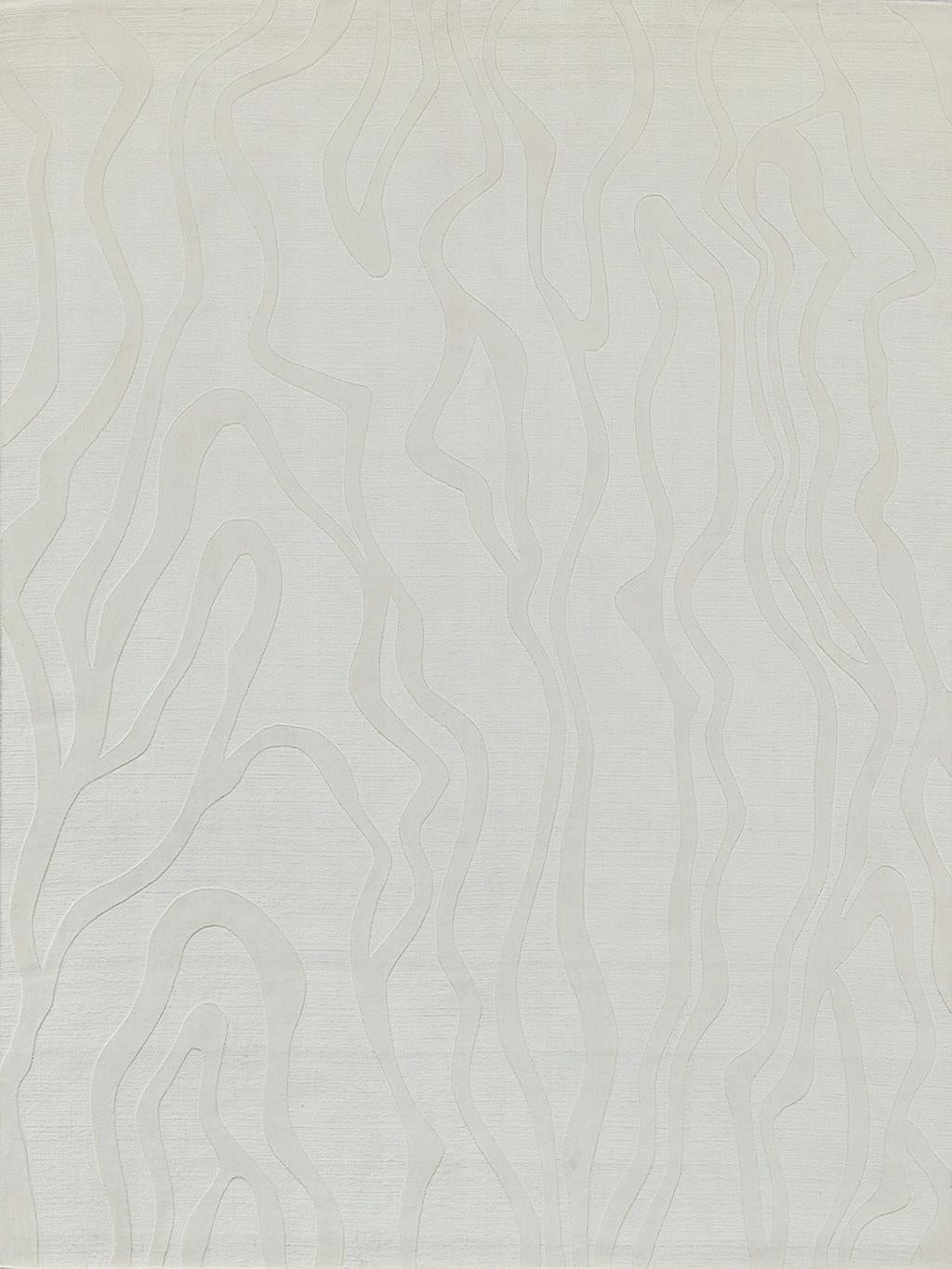 Exquisite Rugs Tempo Handloomed New Zealand Wool 6177 Ivory 6' x 14' Area Rug