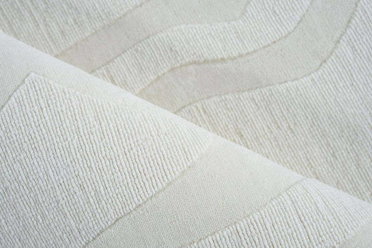 Exquisite Rugs Tempo Handloomed New Zealand Wool 6177 Ivory 6' x 14' Area Rug