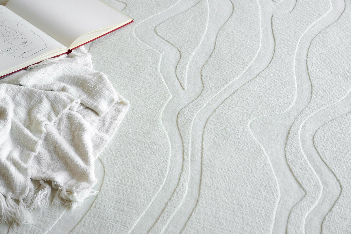 Exquisite Rugs Tempo Handloomed New Zealand Wool 6177 Ivory 6' x 14' Area Rug