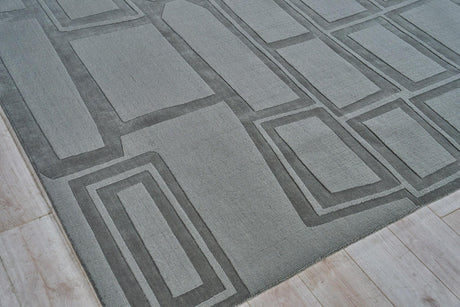 Exquisite Rugs Tempo Hand Loomed New Zealand Wool in 6209 Charcoal Gray 8' x 10' Area Rug