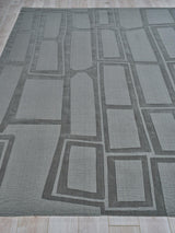 Exquisite Rugs Tempo Hand Loomed New Zealand Wool in 6209 Charcoal Gray 8' x 10' Area Rug
