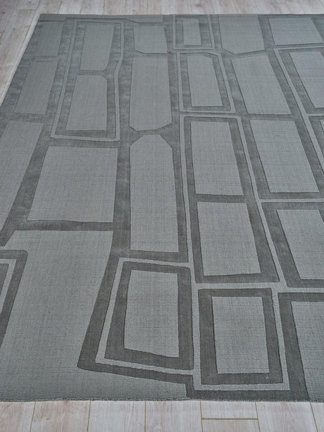 Exquisite Rugs Tempo Hand Loomed New Zealand Wool in 6209 Charcoal Gray 8' x 10' Area Rug