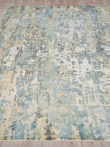 Exquisite Rugs Gianni Hand Loomed Wool/Bamboo Silk in 6250 Blue/Beige/Ivory 8' x 10' Area Rug