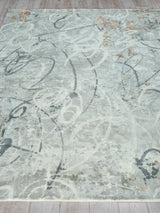 Exquisite Rugs Gianni Hand Loomed Wool/Bamboo Silk in 6251 Gray/Silver/Rust 8' x 10' Area Rug