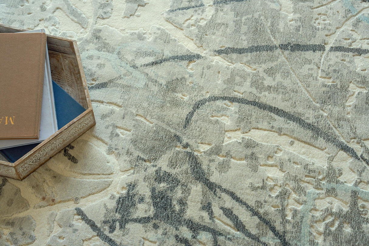 Exquisite Rugs Gianni Hand Loomed Wool/Bamboo Silk in 6251 Gray/Silver/Rust 8' x 10' Area Rug