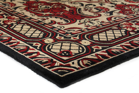 Exquisite Rugs Contemporary Hand Knotted New Zealand Wool in 6270 Black/Red 8' x 8' Area Rug