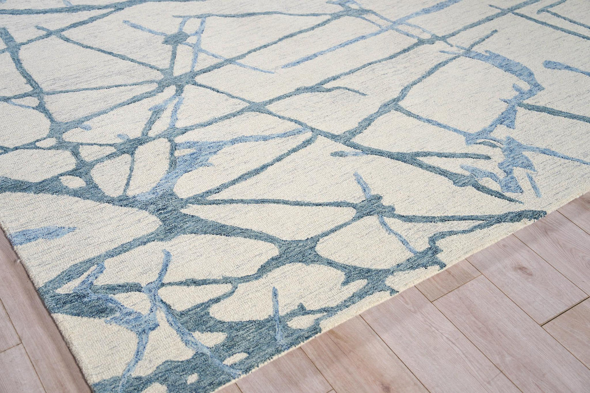 Exquisite Rugs Mystic Hand-tufted New Zealand Wool Navy 4' x 6' Area Rug