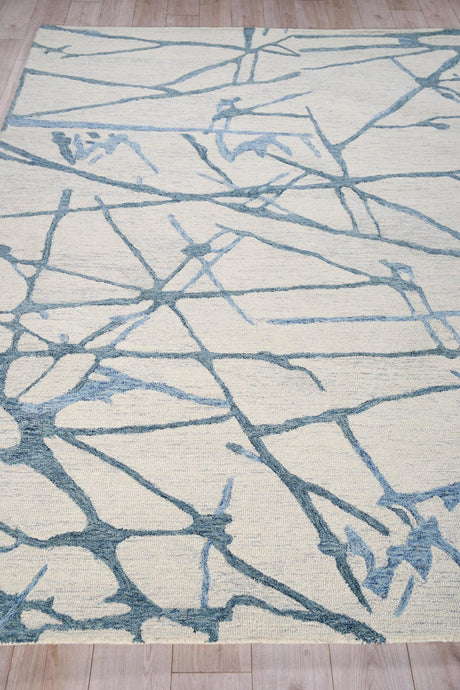 Exquisite Rugs Mystic Hand-tufted New Zealand Wool Navy 4' x 6' Area Rug