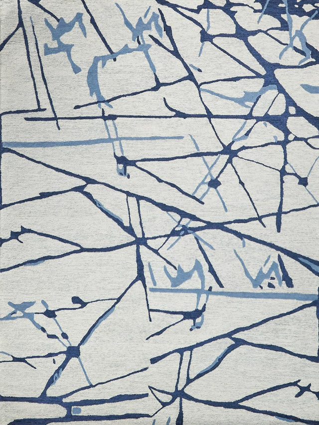 Exquisite Rugs Mystic Hand-tufted New Zealand Wool 6305 Navy 4' x 6' Area Rug