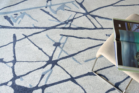 Exquisite Rugs Mystic Hand-tufted New Zealand Wool 6305 Navy 4' x 6' Area Rug