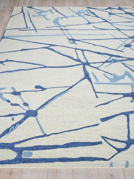 Exquisite Rugs Mystic Hand-tufted New Zealand Wool 6305 Navy 4' x 6' Area Rug