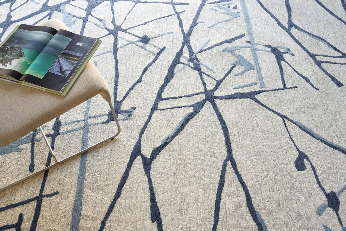 Exquisite Rugs Mystic Hand-tufted New Zealand Wool 6305 Navy 4' x 6' Area Rug