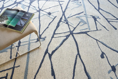 Exquisite Rugs Mystic Hand-tufted New Zealand Wool 6305 Navy 4' x 6' Area Rug