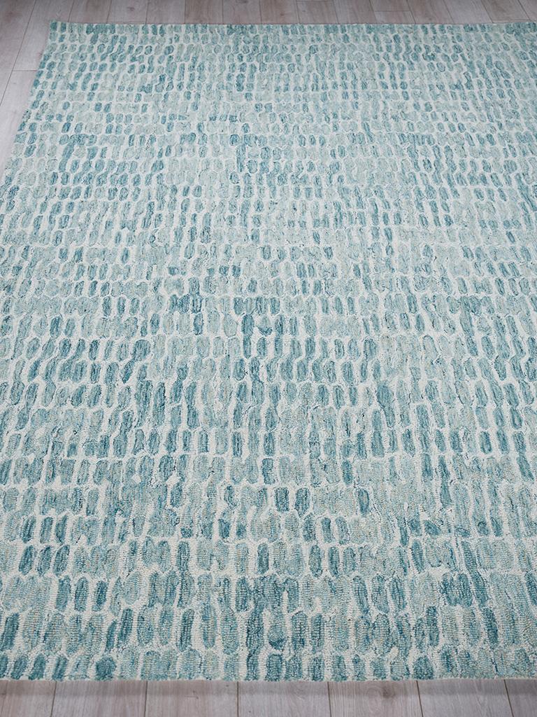 Exquisite Rugs Ink Blot Hand Tufted New Zealand Wool 6308 Turquoise 2' x 3' Area Rug