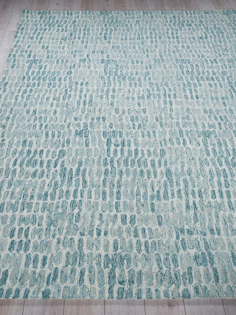 Exquisite Rugs Ink Blot Hand Tufted New Zealand Wool 6308 Turquoise 2' x 3' Area Rug